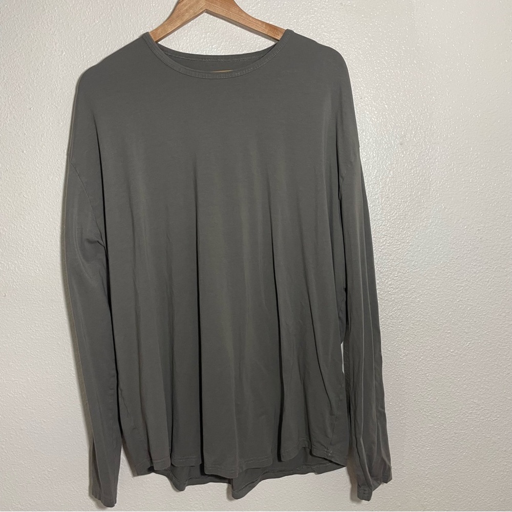 Netdraw Bamboo Blend Classic Gray Long Sleeve Tee for Men Size XXL